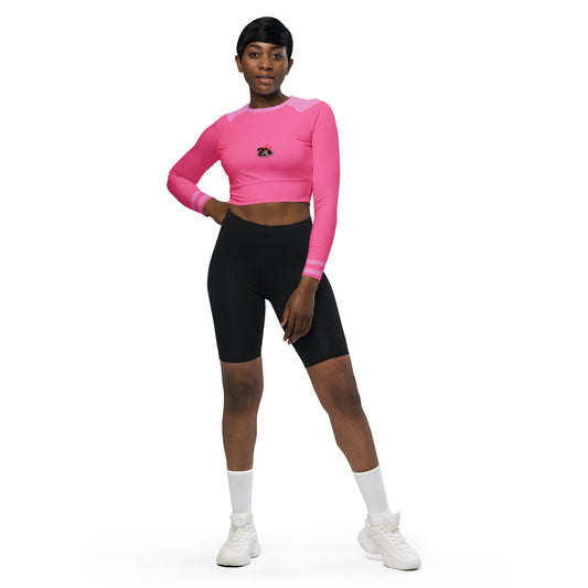 Cropped de manga longa Zona De Impacto - Rosa Pink