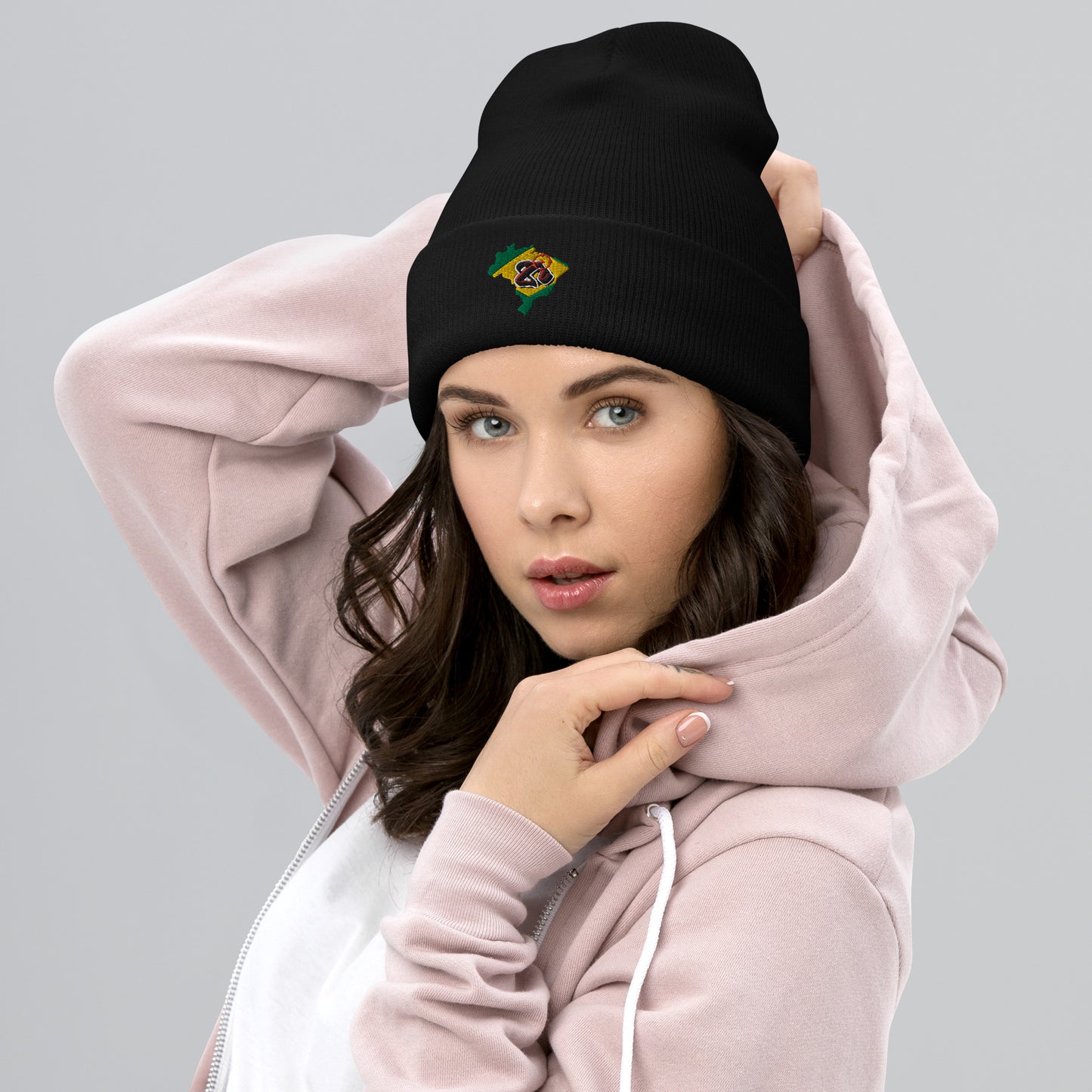 Gorro unissex com bainha bordado Zona De Impacto - Brasil