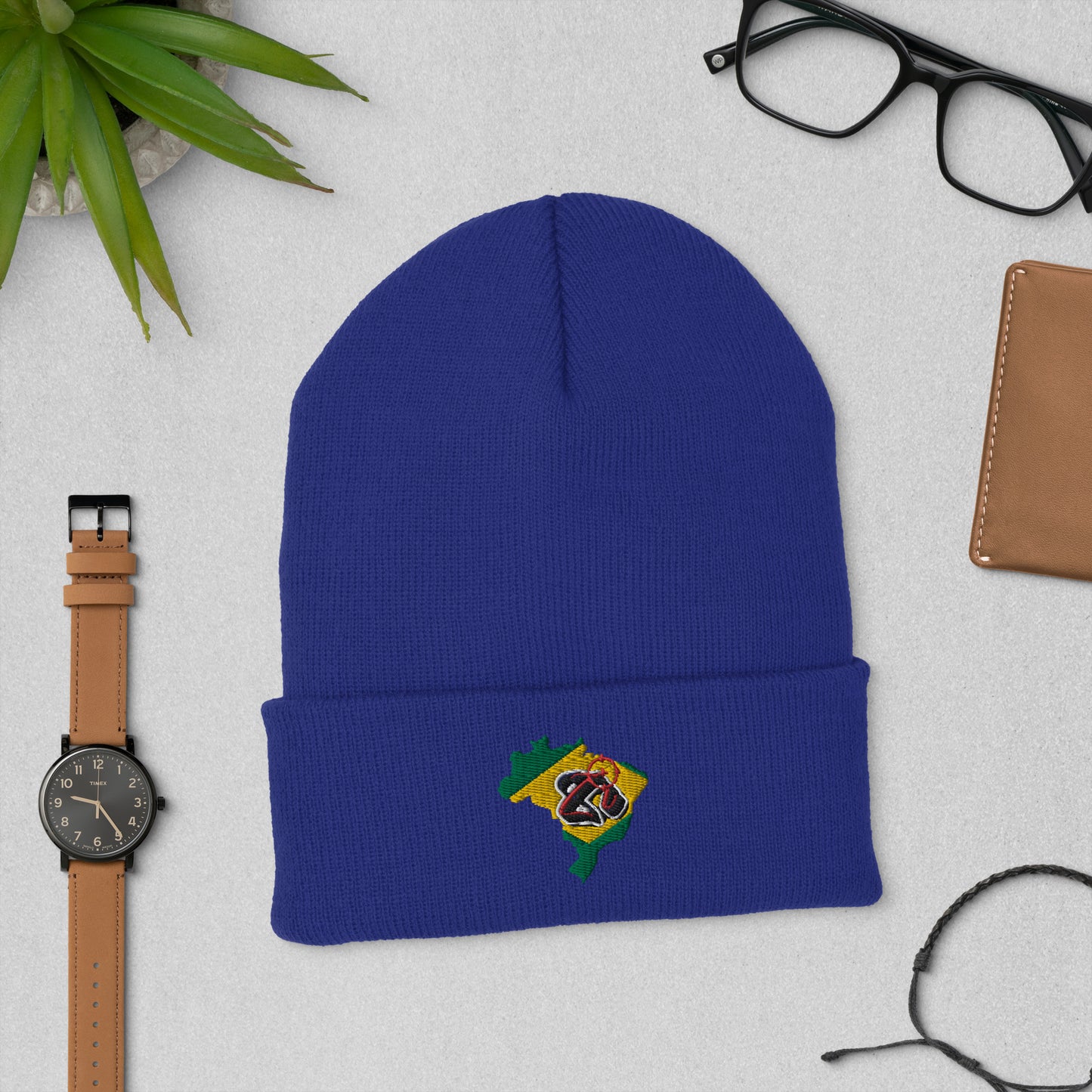 Gorro unissex com bainha bordado Zona De Impacto - Brasil