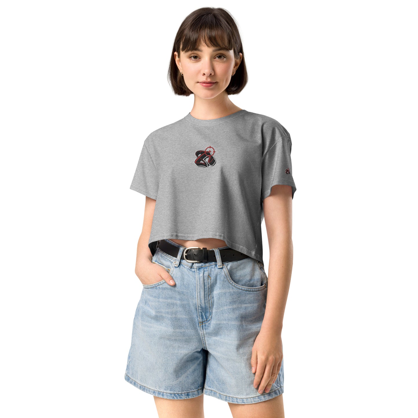 Cropped feminino Zona De Impacto bordado