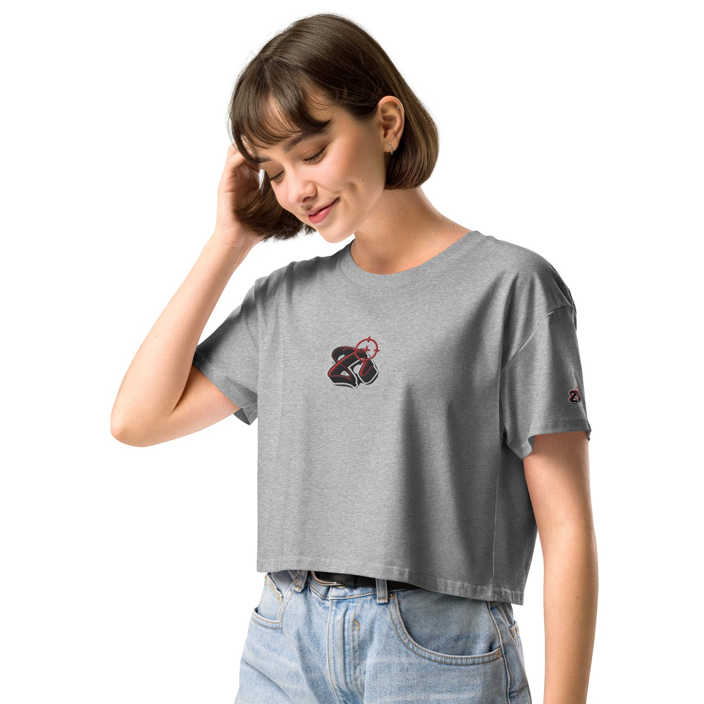 Cropped feminino Zona De Impacto bordado