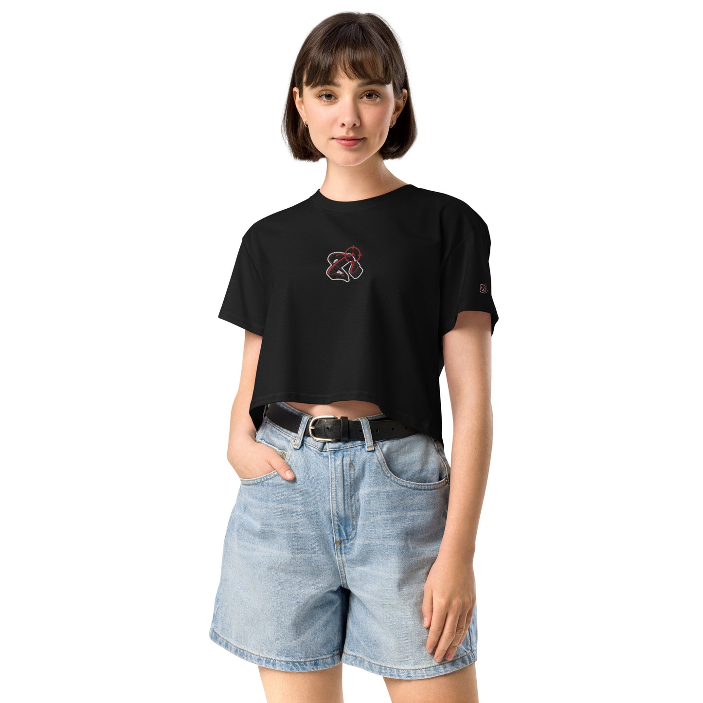 Cropped feminino Zona De Impacto bordado