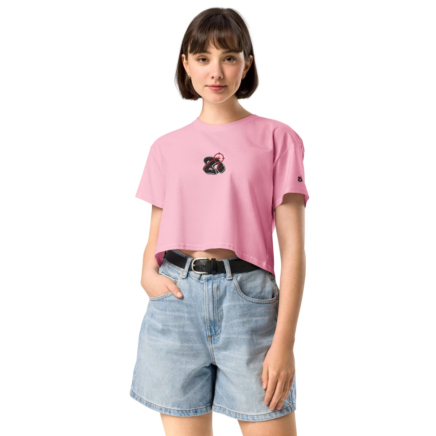 Cropped feminino Zona De Impacto bordado