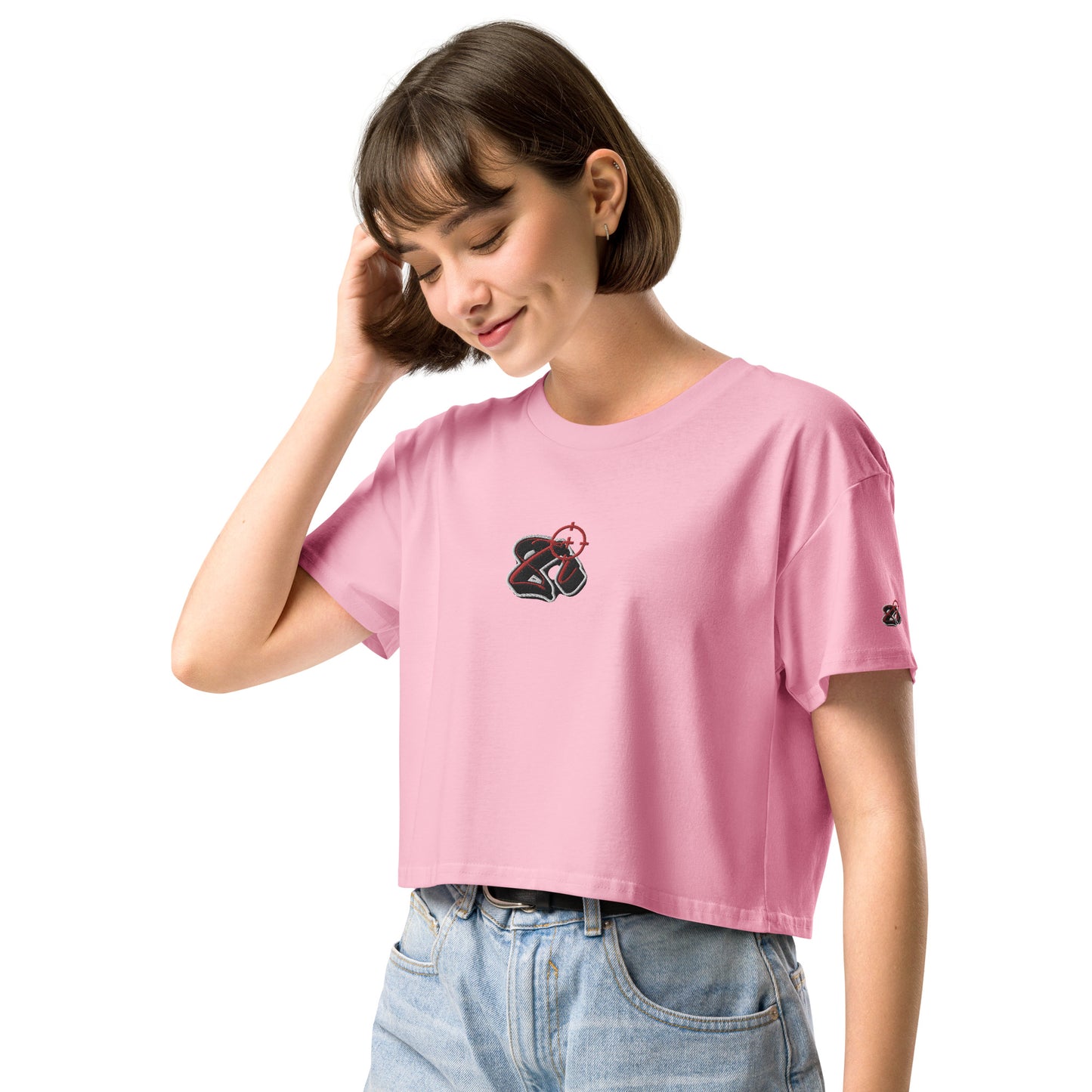 Cropped feminino Zona De Impacto bordado