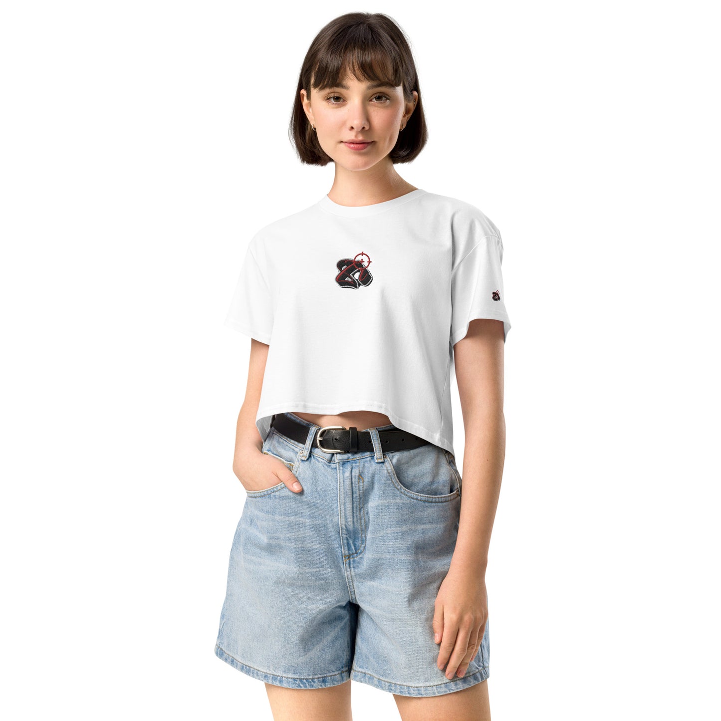 Cropped feminino Zona De Impacto bordado