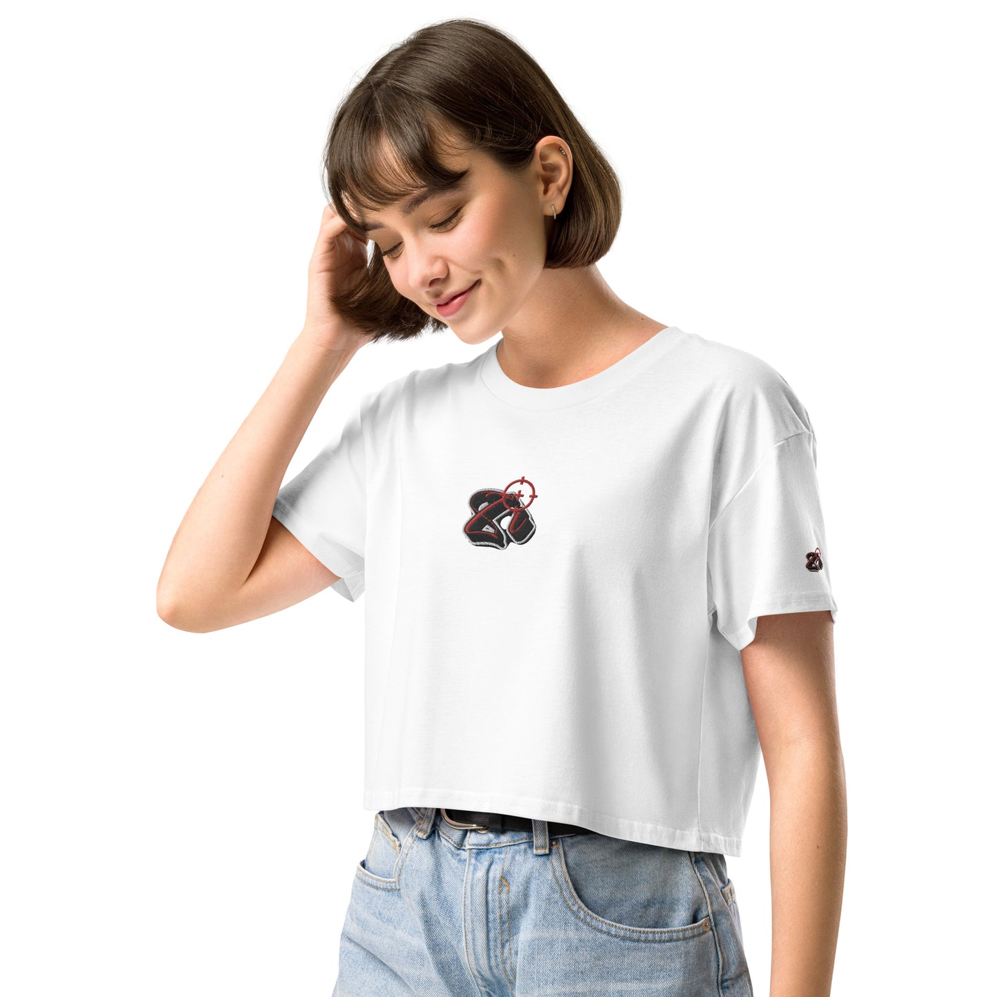 Cropped feminino Zona De Impacto bordado